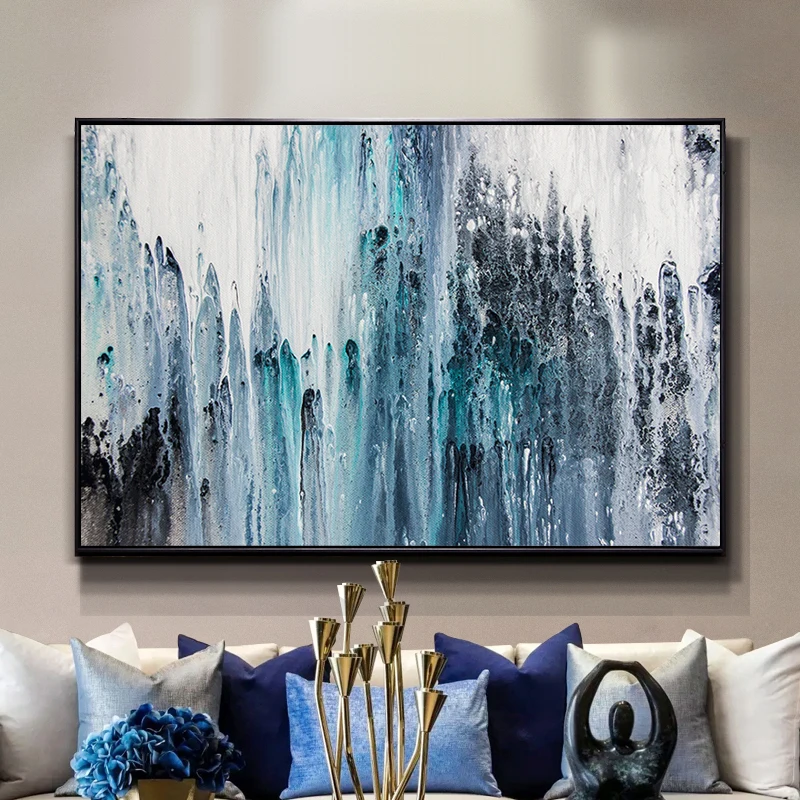 

Modern Abstrac Art Blue Canvas Painting Wall Pictures For Living Room Nordic Minimalism Art Modular Decorative Pictures