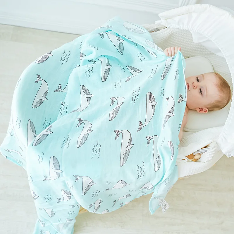 

120*120cm Muslin Newborn Baby Swaddle Bamboo Fiber Kids Baby Blankets Bath Towel Multi-functional Infant Bedding Wrap Sleepsack