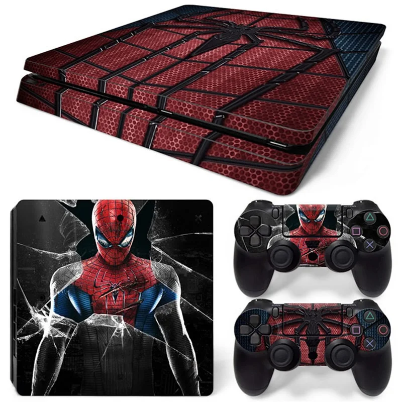 Marvel Spiderman Venom Vinyl Skin Sticker for PS4 Slim Console and 2 Controllers Decal Cover Game Accessories 