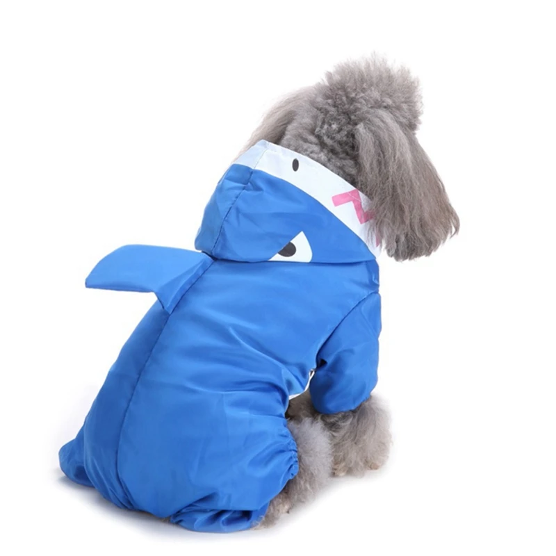 Летние дождевики для собак, водонепроницаемая одежда, куртка, комбинезон для собак, милый дождевик для домашних животных, для собак, маленький большой дождевик, одежда для щенков - Цвет: Синий