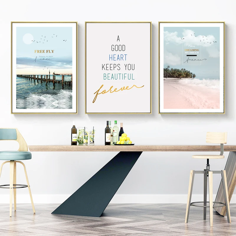 Canvas Painting Nordic Decor Warm Color Scenery Poster And Print Wall Art Picture For Living Room Home Decoration | Дом и сад