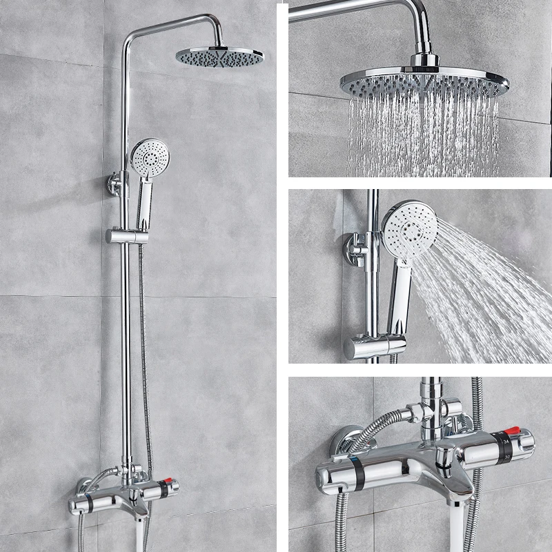 Bathroom Shower Faucets Chrome Dual Handles Bath Faucet Shower Mixer Taps Pna193 