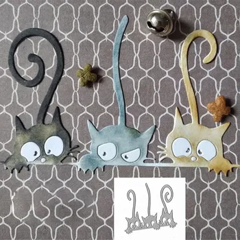 

2019 New Three Cats Metal Carbon Steel Cutting Dies Scrapbooking Dies Metal Nouveau Cutting Dies Halloween 1pcs