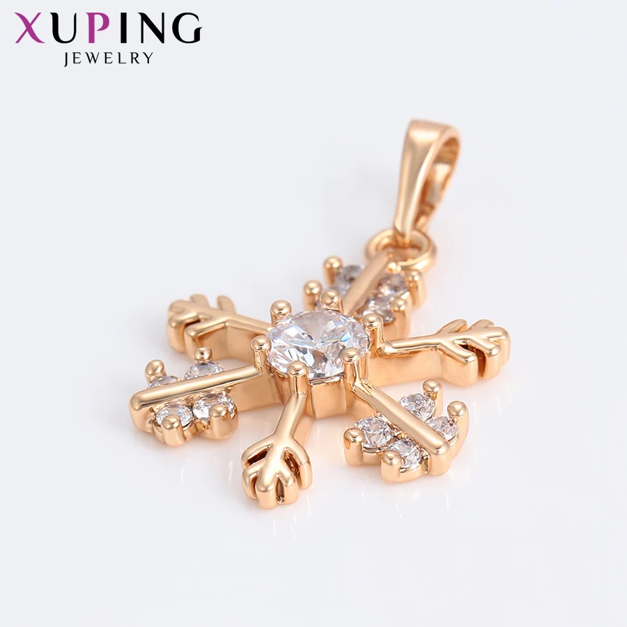 Xuping Trendy Snowflake Pendant New Design Colorful For Women Jewelry Gold Color Plated for Women Christmas Gifts S215.7-34761