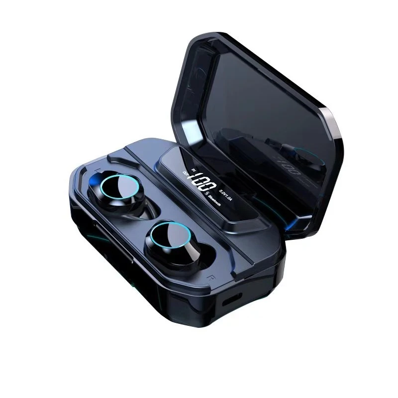 G02 TWS 5,0 Bluetooth 9D стерео наушники беспроводные наушники IPX7 водонепроницаемые наушники светодиодный внешний Смарт-аккумулятор держатель телефона 3300 мАч - Цвет: Черный