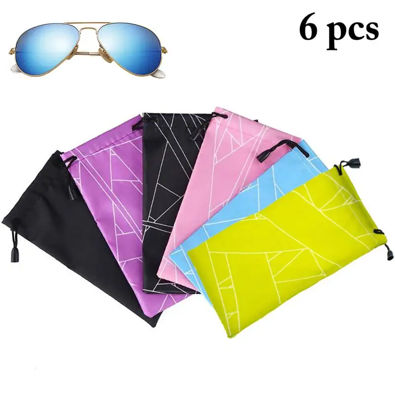 6pcs/lot Soft Cloth Glasses bag sunglasses case Waterproof Dustproof