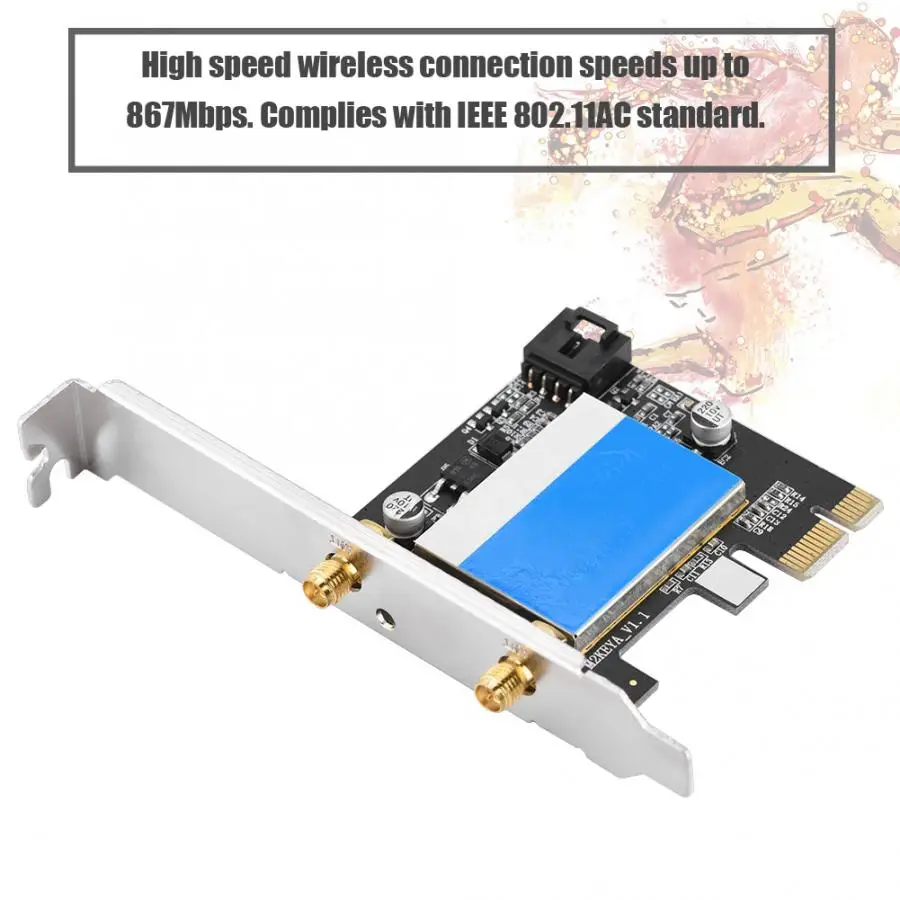 Bluetooth 4,0 настольный адаптер WLAN сетевая карта PCIE Двухдиапазонная 5G 867 Мбит/с для Intel 7265 настольная сетевая карта