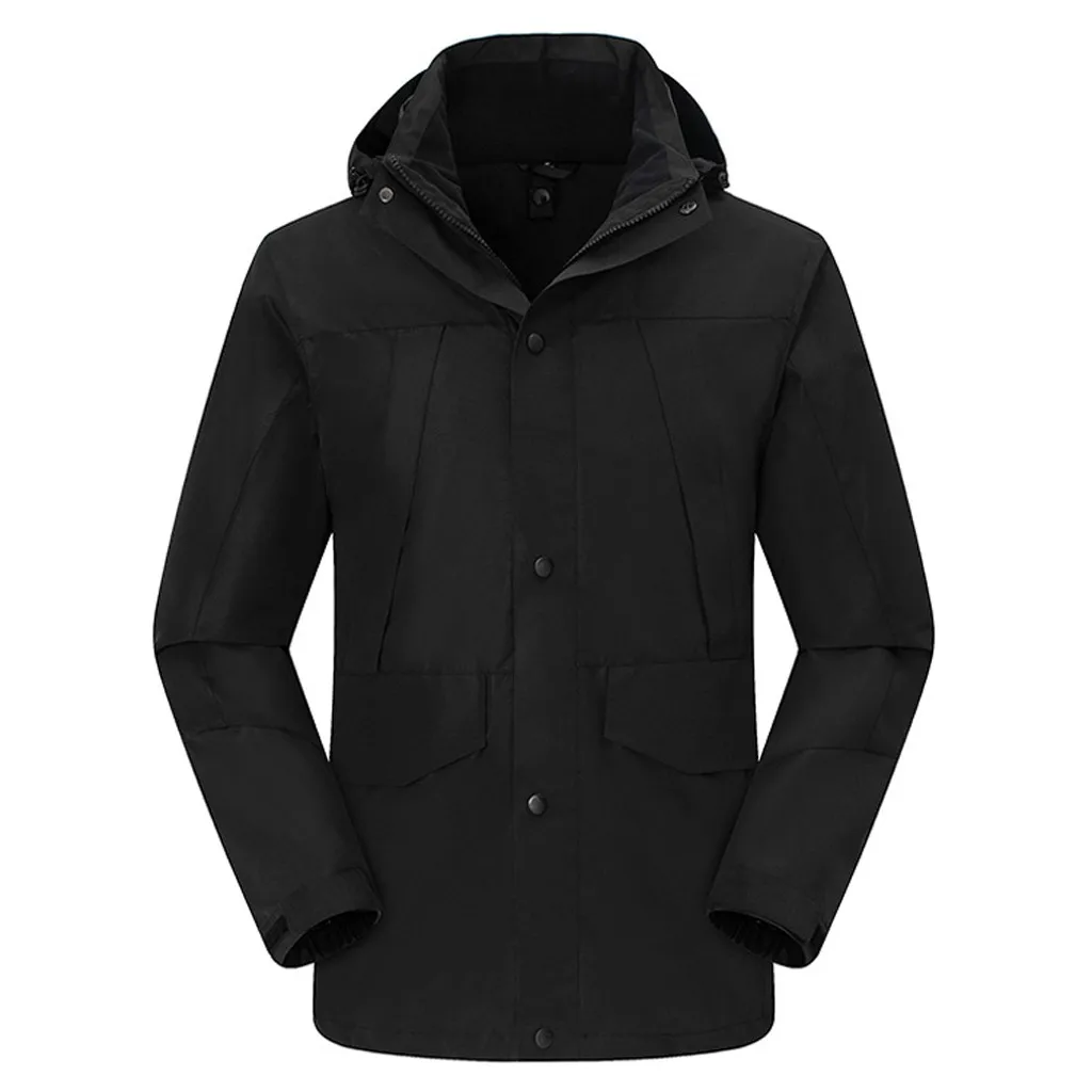 JAYCOSIN Men's jacket winter waterproof jacket warm hooded inner pocket men's outdoor windproof cold padded jacket