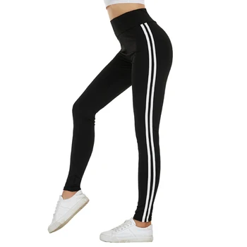 

Korean Gym Workout Pant Pantalones Mujer Trousers Women Gothic Joggers Women White Stripe Side Trim