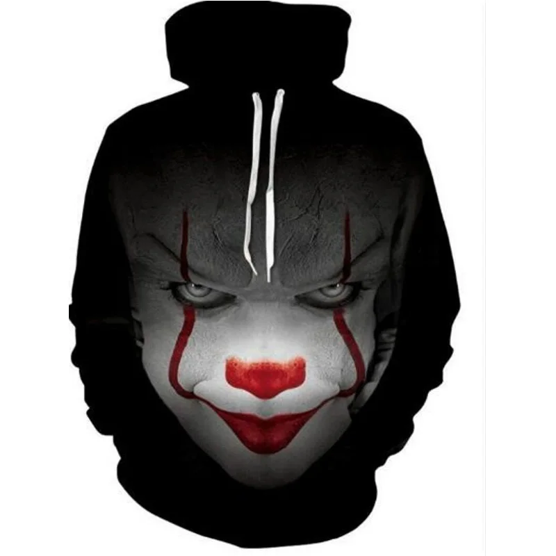 Фильм ужасов клоун Стивен Кинг это толстовка фильм ужасов толстовка с джокером Хэллоуин вечерние хип-хоп Уличная одежда