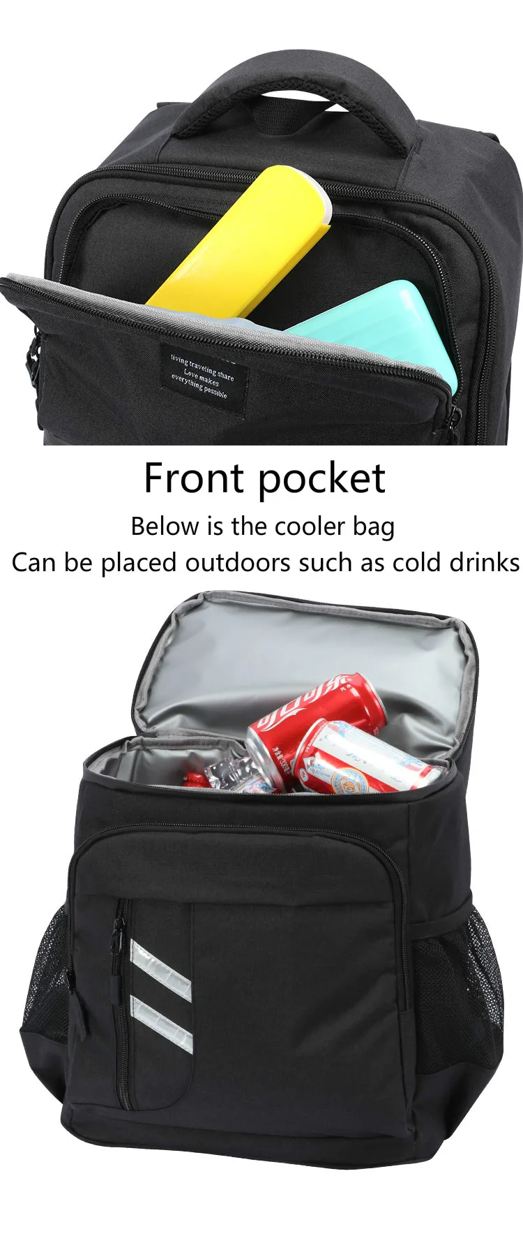 DENUONISS изолированный рюкзак для пикника, Термосумка-холодильник для пива, сумка-холодильник для женщин и детей, Термосумка, 2 отделения для прогулок на открытом воздухе