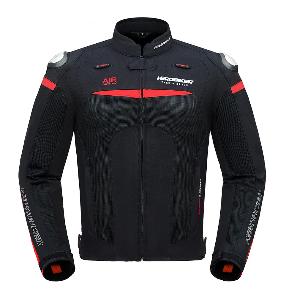 HEROBIKER летняя мотоциклетная куртка Мужская дышащая сетка jaqueta Chaqueta Moto куртка для мотокросса мотоциклетная защита - Цвет: D-117 Black