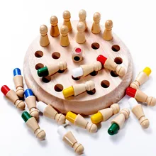 Rompecabezas de madera para niños, juego de ajedrez de Memoria de Color, juegos de mesa de fiesta intelectual, juguetes educativos de aprendizaje para bebés