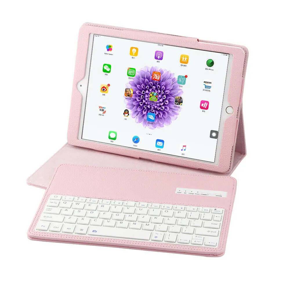 Из искусственной кожи Litchi клавиатура с узором чехол для планшета для Apple iPad Pro 10,5 дюймов чехол Беспроводная Bluetooth клавиатура Smart Cover