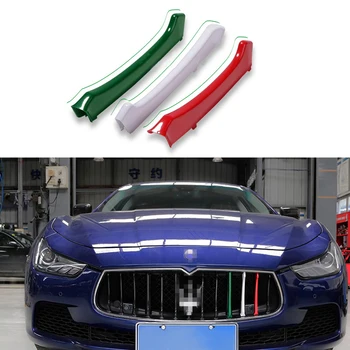 

Exterior Accessories Front Grille Decorative Moulding Kits for Maserati Ghibli 2014-2017 Grill Trims Covers Car Styling 3Pcs