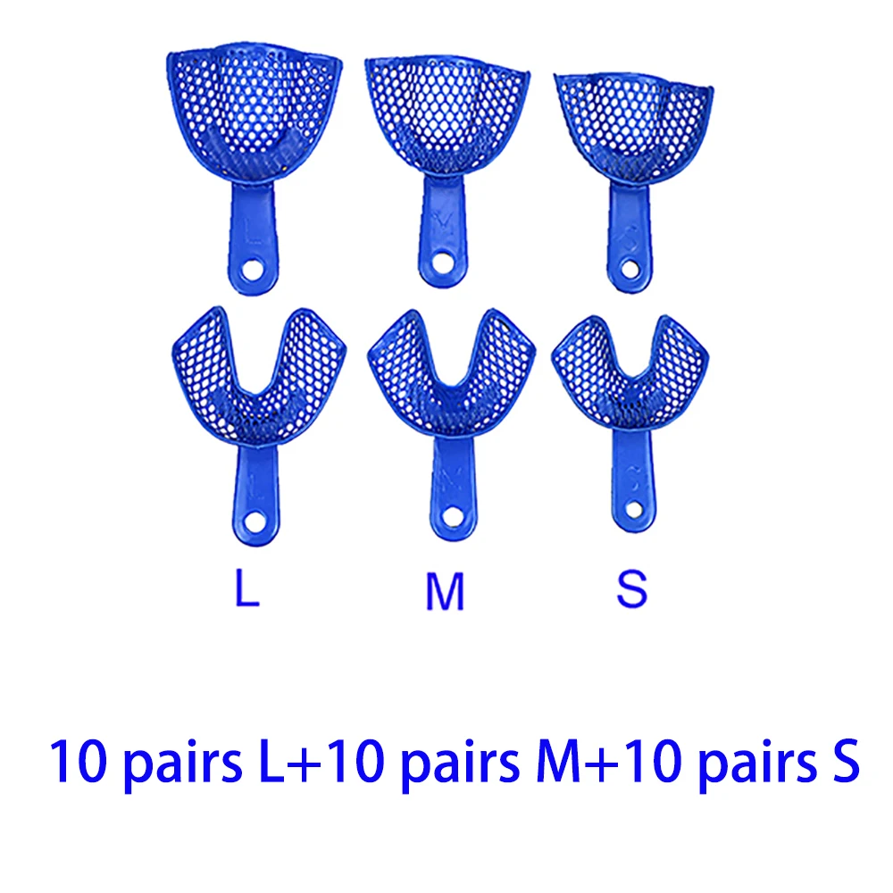 10 шт. стоматологический оттиск лоток пластиковые-стальные держатели Зубов Стоматологический инструмент стоматологические материалы Стоматологические Инструменты - Цвет: 10 pairs