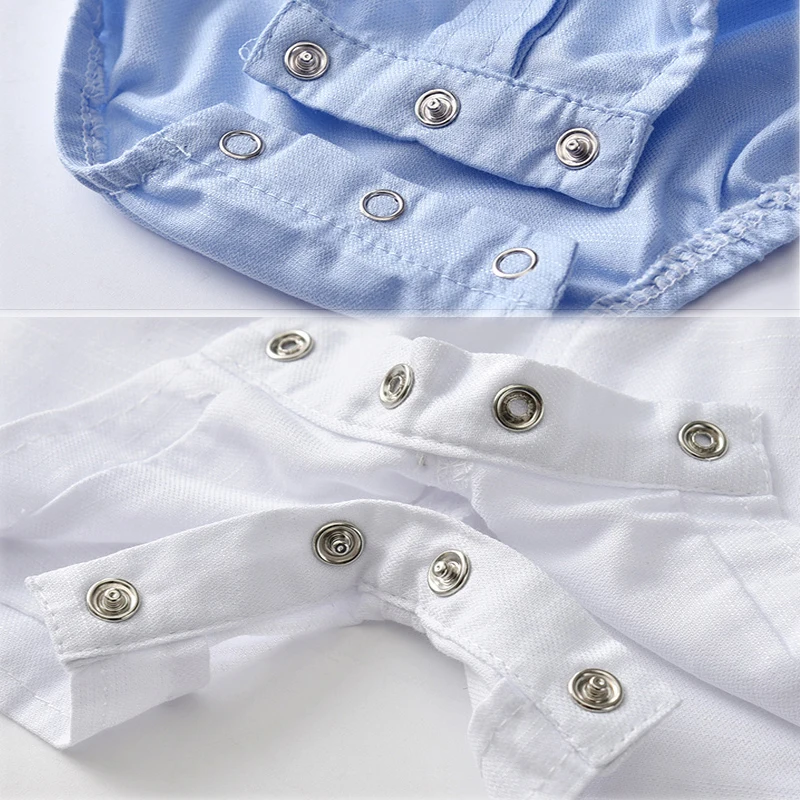 Newborn Boutique Clothes Set Baby Boys Summer Suit Sky Blue Rompers + Hat + White Shorts Formal Gentleman Birthday Clothing Sets - 5
