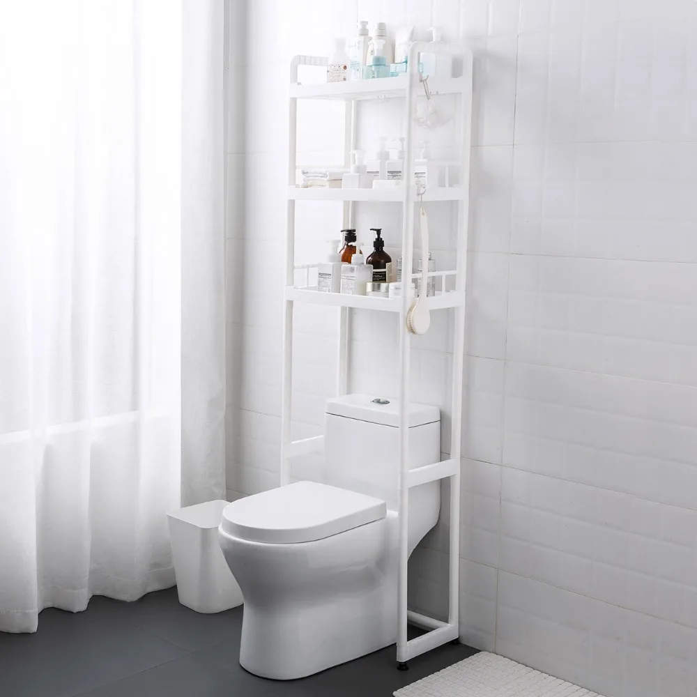 3 Layers Bathroom Storage Shelf Toilet Rack Shower Shampoo Organizers Space Save 