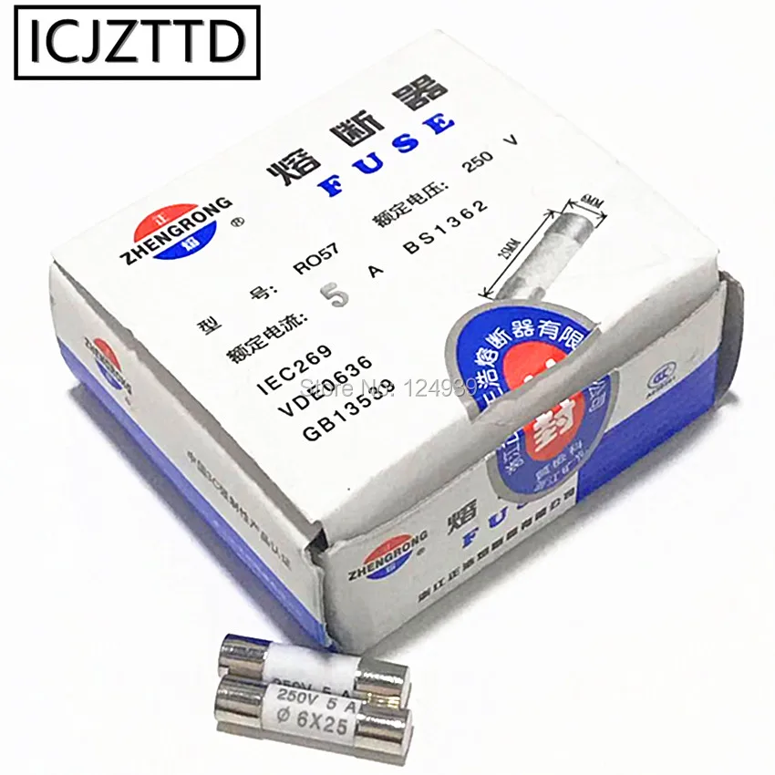 RO57 предохранитель BS1362 6*25 мм 0.5A 1A 2A 3A 5A 6A 7A 8A 10A 15A 20A 25A 250V Керамика предохранитель 6*25 Керамика страхование трубки 6x25 мм 6 мм x 25 мм