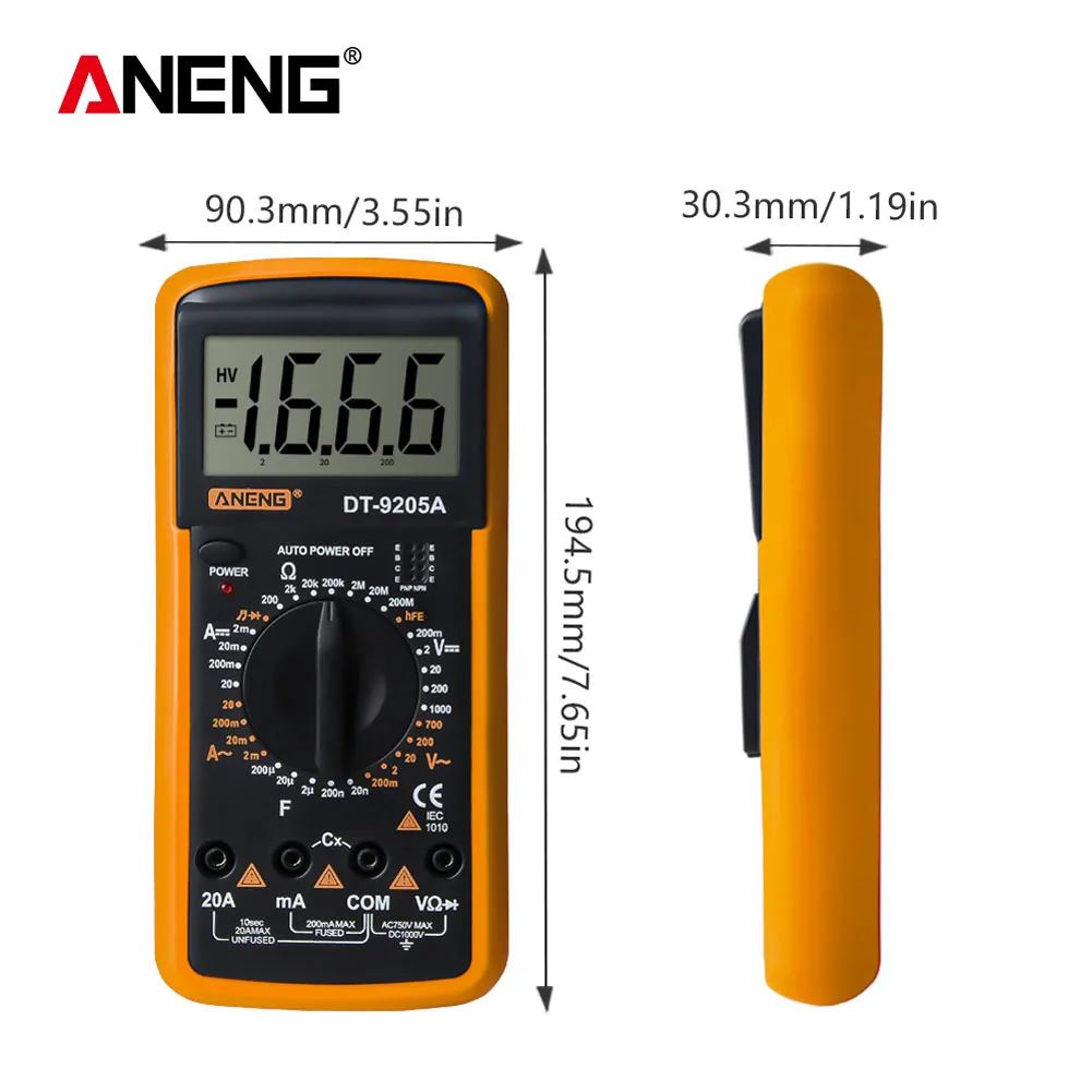 

LCD Display Digital Multimeter Alternating/Direct Voltage Current Resistance Capacitance Diode Triode Tester Digital Multimeter