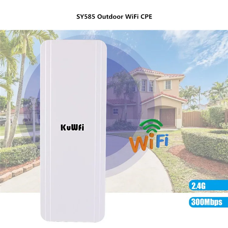 ap sem Fio P2p sem Fio com Tela Suporte para 48v Kuwfi-roteador Uso Externo 3km Led Poe Plug And Play Cpe - 5.8g 300mbps 1 Roteadores sem fio