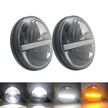 

36W 7inch Black Round LED Headlight with DRL & Amber Turn Signal For Jeep Wrangler Jk TJ FJ Hummer Trucks Motor Off Road Lights