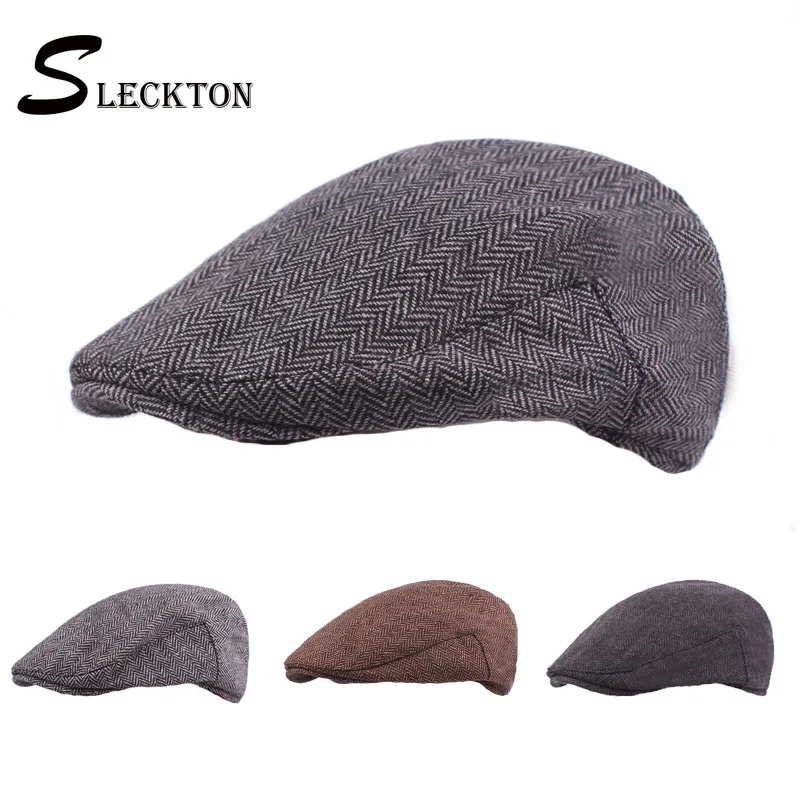 

SLECKTON Cotton Plaid Hat Retro Beret Flat Cap Peaked Cap Fashion Newsboy Hat Casual Sun Hat Fedora Hats Vintage Hat Cabbie Hat