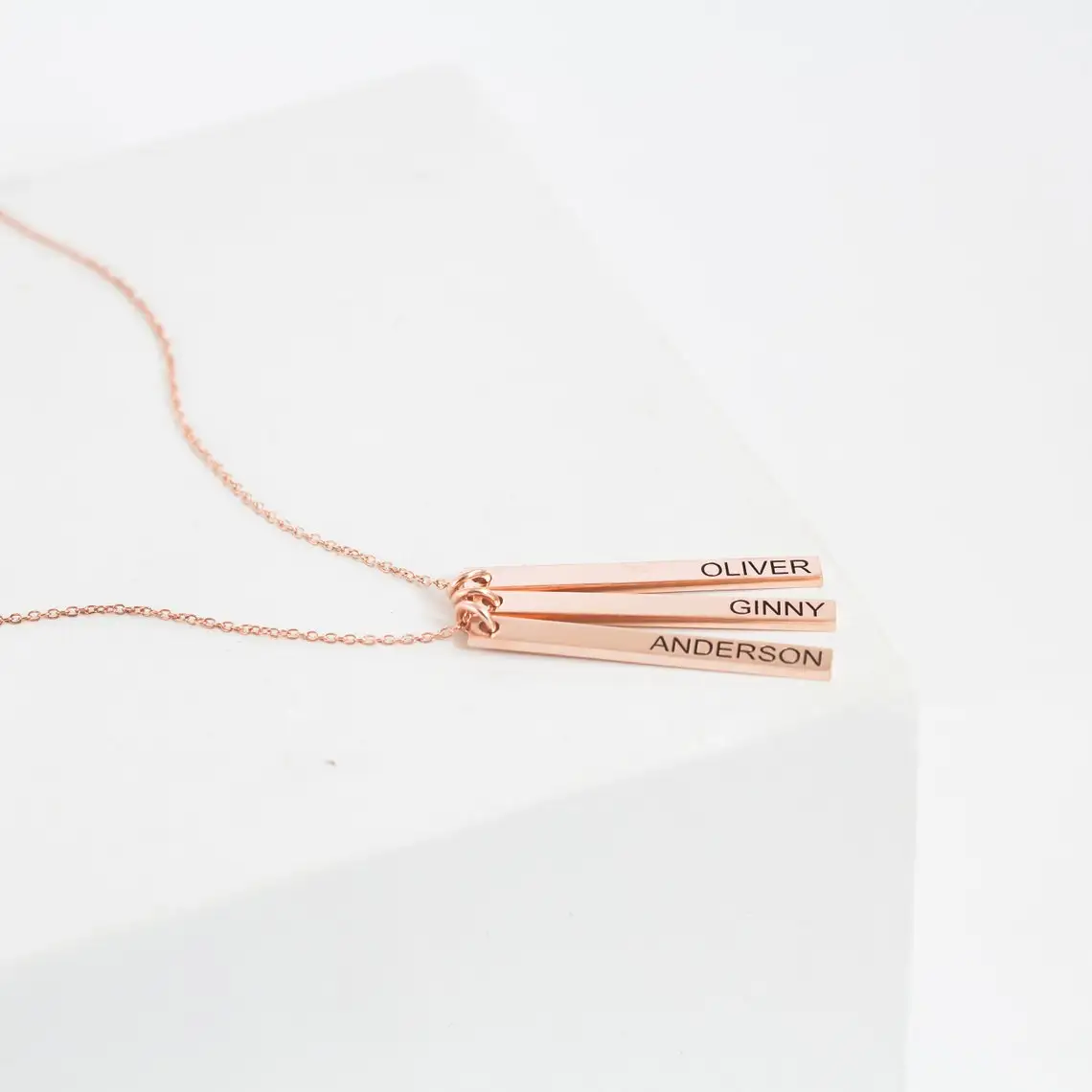 

Stainless Steel Custom Nameplate Necklaces Jewelry Geometric Bar Pendant Personalized Name Choker Necklace Sister Mom Gift
