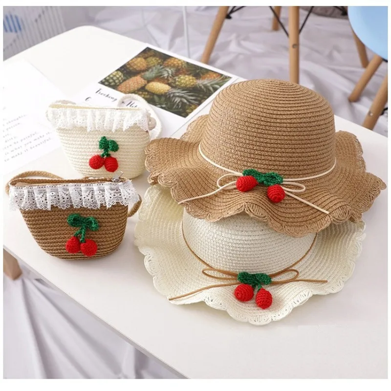 5Pcs Knitting Knitted Wool Green Leaf Cherry DIY Craft Girl Earrings Pendant Hair Accessories Hat Bag Key Ring Decor Materials