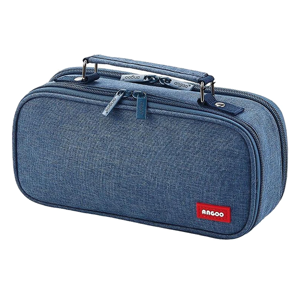 Large Pencil Case Double Zipper Pencil Case Pouch Organizer with Mesh Pocket