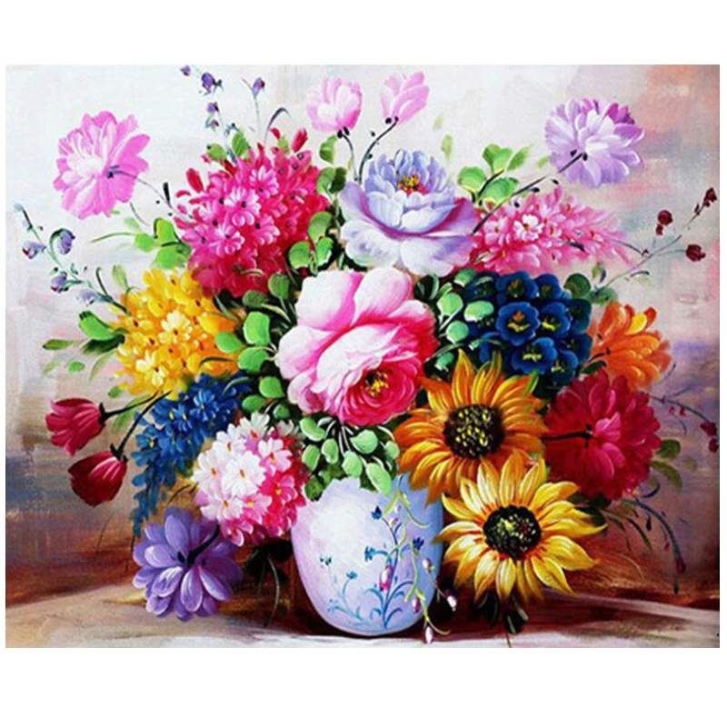 Diamond Embroidery Flowers 5d Diamond Painting Full Drill Embroidery Kit Diamond Dots Painting Mosaic Diamond Painting Cross Stitch Aliexpress