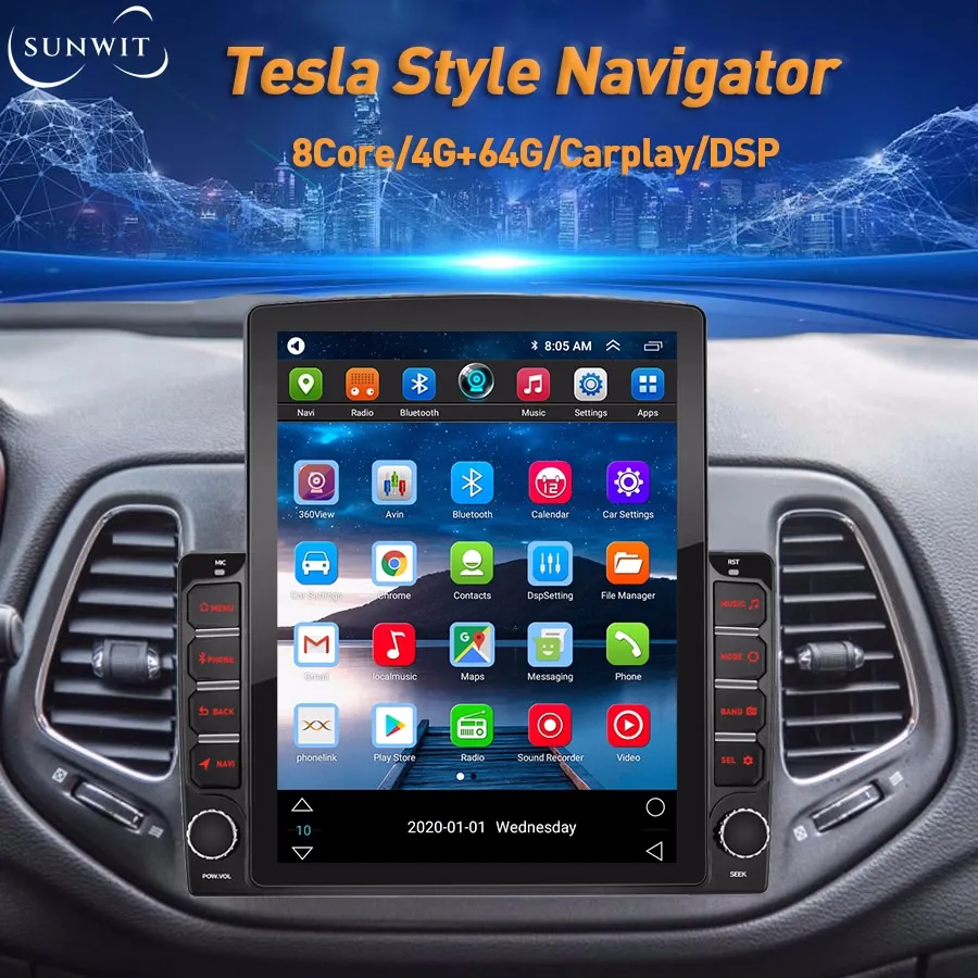 Автомагнитола в стиле Tesla мультимедийный видеоплеер с экраном GPS-навигацией 2Din