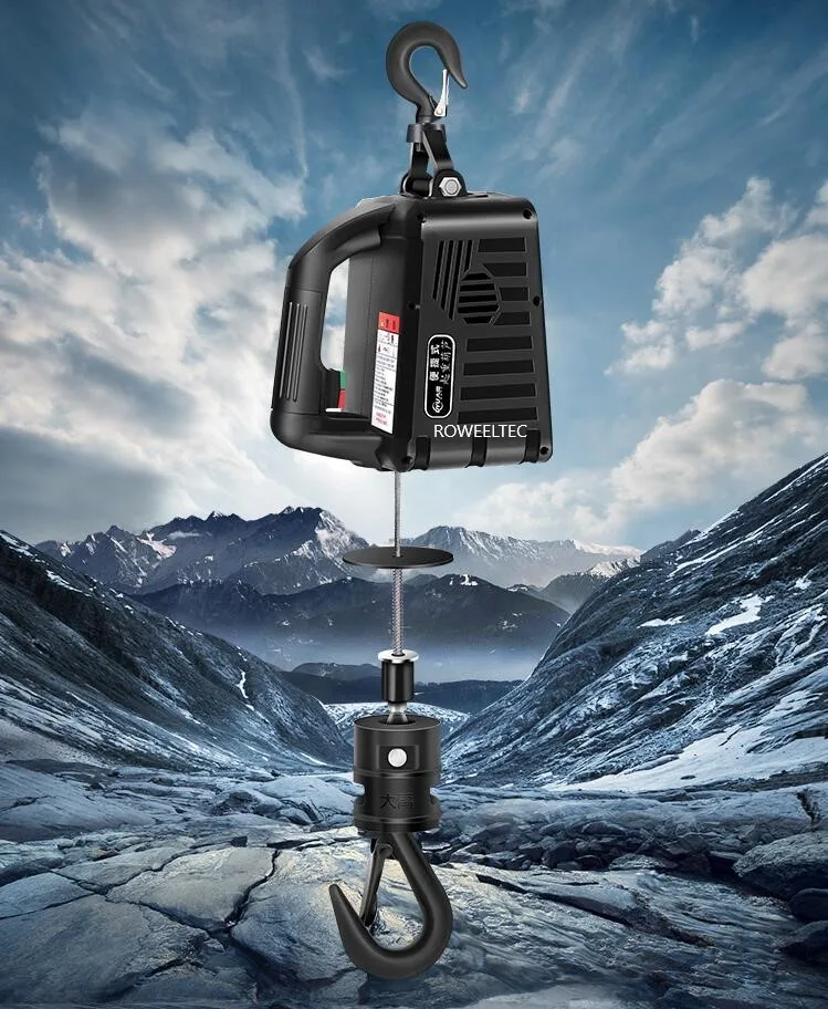 

Переносная электрическая ручная лебедка 200 кг 220 В/110 В, Тяговый блок, Электрический Стальной Трос ATT