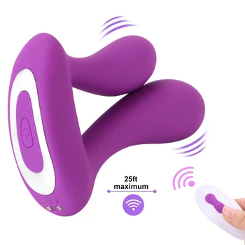 Double Penetration Dual Head Vibrator Anal Vagina Massager 9 Speed G-Spot Stimulator Rechargeable Remote Sex Toys For Woman 3