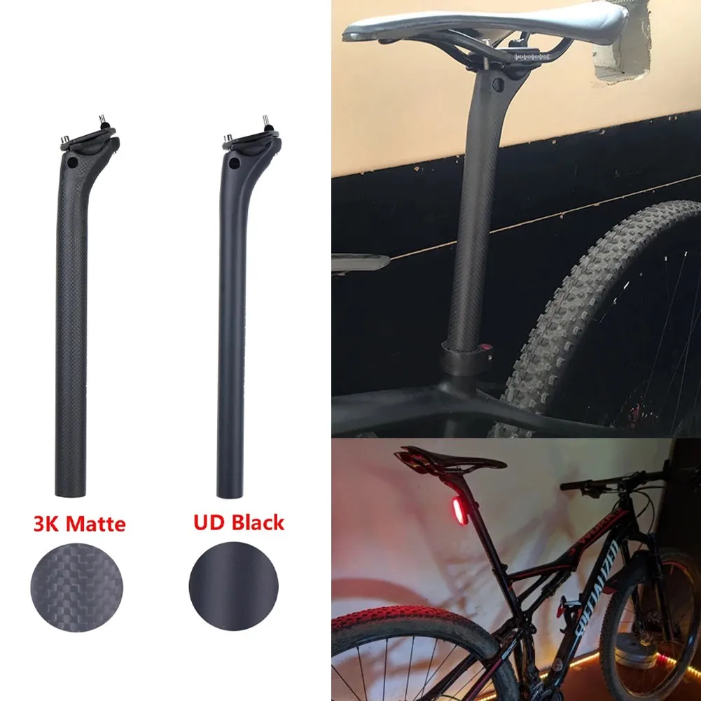 25.4/27.2/30.8/31.6 MTB Bike Road Bicycle 3K Carbon Fiber Setback Seatpost 