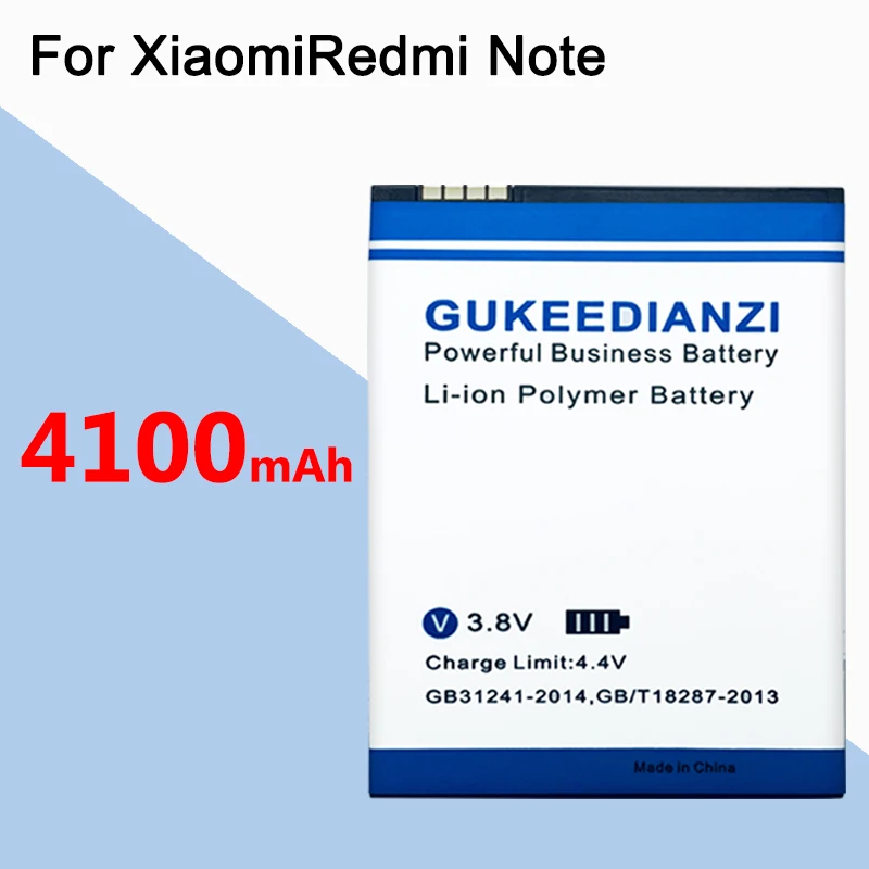 GUKEEDIANZI для Xiao mi Red mi Note, аккумулятор для телефона Xiao mi Red mi Note/Red Rice Note, сменная батарея для мобильного телефона BM42, 4100 мА/ч