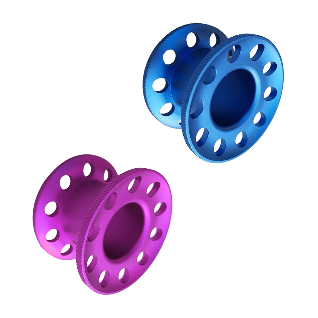 2-Counted Scuba Diving Blank Finger Spool Reel - Blue & Purple