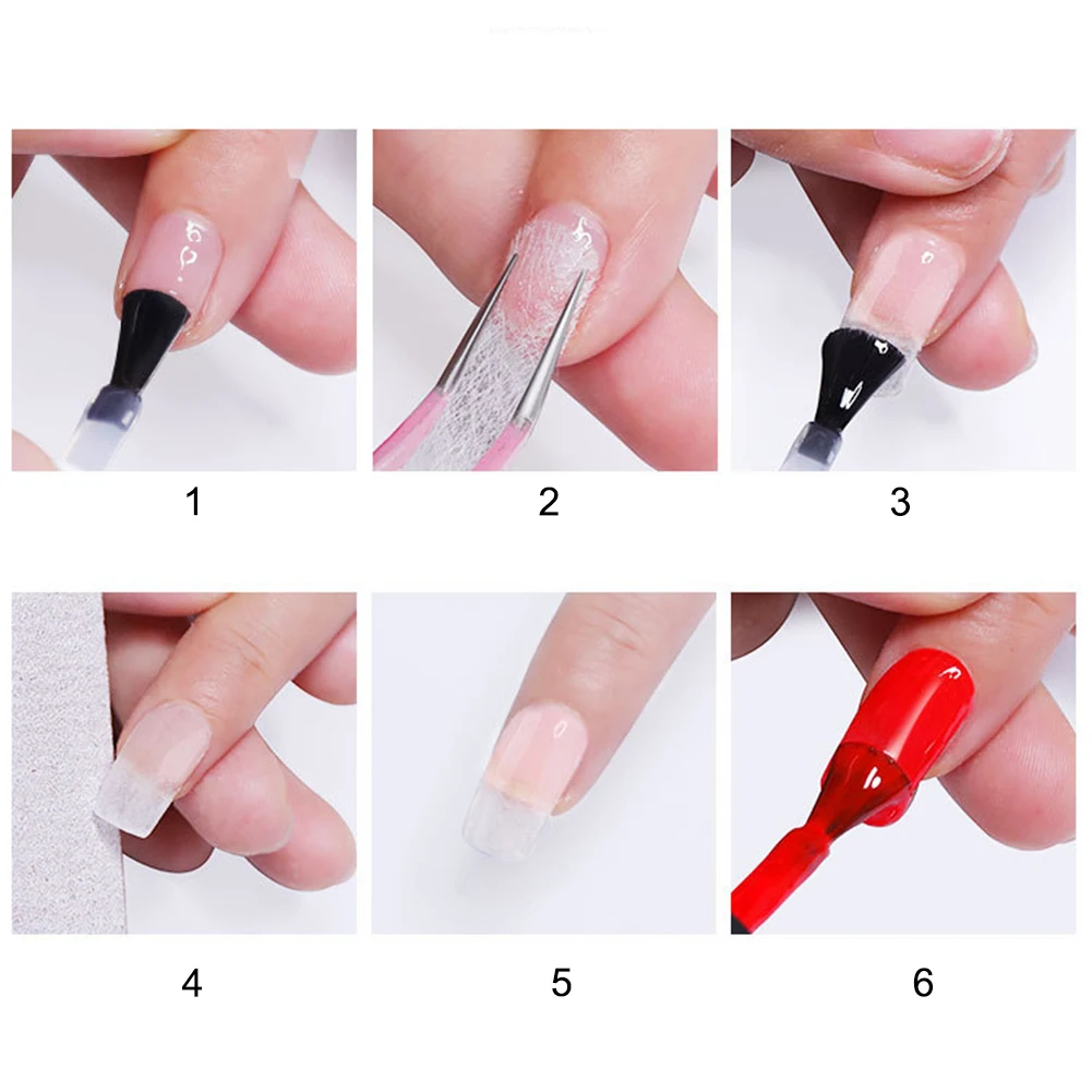 Инструмент для наращивания ногтей из стекловолокна, расширитель для ногтей, расширенная нить, стикер для дизайна ногтей, лист волокон для ногтей