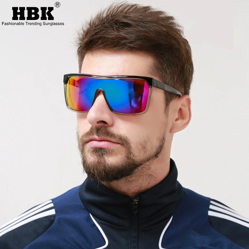 Мужские и женские очки большого размера HBK модные солнцезащитные в квадратной