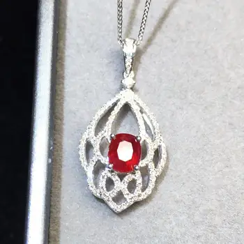

Ruby Pendant 1.25ct Fine Jewelry Real 18K Gold AU750 Natural Unheat Red Ruby Gems Diamond Pendant Gemstone Necklaces for Women