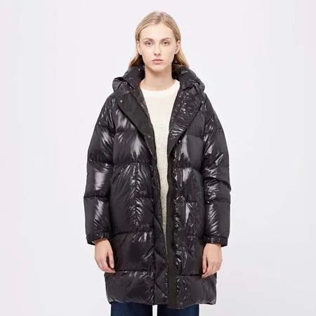 Зимняя куртка-пуховик оверсайз kапюшоном для женский плотное теплое длинное пуховое пальто Элегантная модная верхняя одежда - Цвет: As picture show