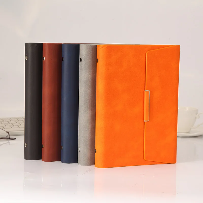 Fashionable Business Loose-leaf Notebook A5 Buckle Face Creative Conference Notepad Free LOGO Customization