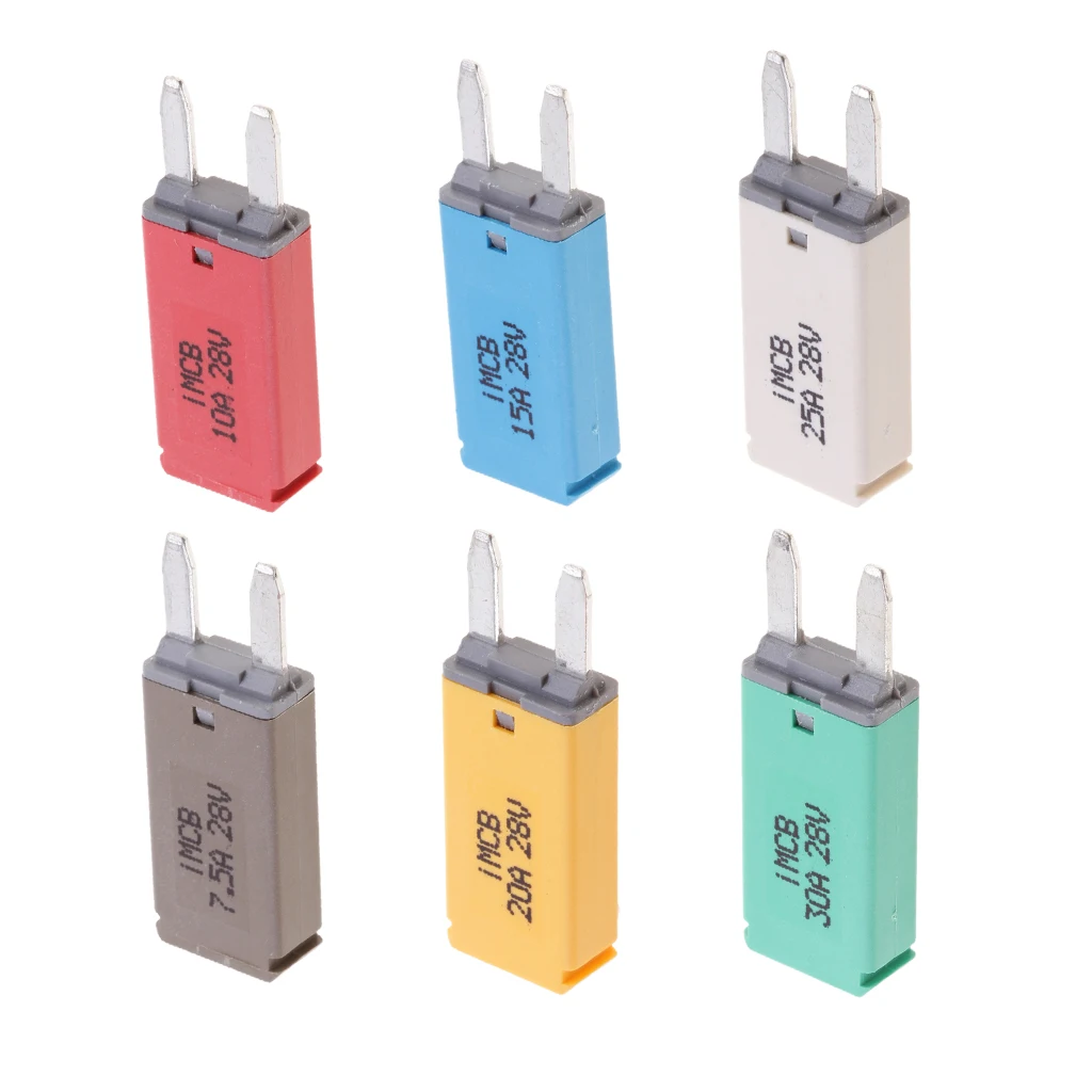 6-Pc Car Truck Boat Fuse Assortment Kit - 7.5, 10, 15, 20, 25, 30 AMP – Mini Small ATM/APM Blade Fuses