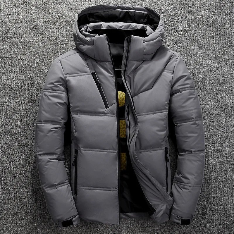 -20 Degree Winter Parkas Men Down Jacket Men Puffer Jacket White Duck Down Jacket Hooded Snow Outdoor Thick Warm Padded Coat puffer jacket with fur hood Down Jackets