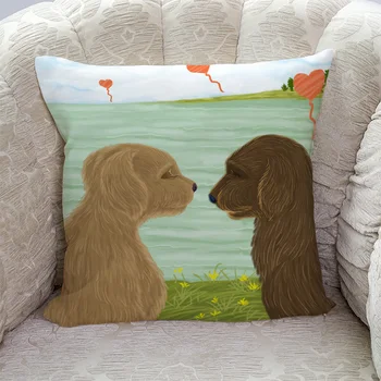 

Puppy Love Balloon Pillow Covers Cases Cushion Pillowcase Square Print
