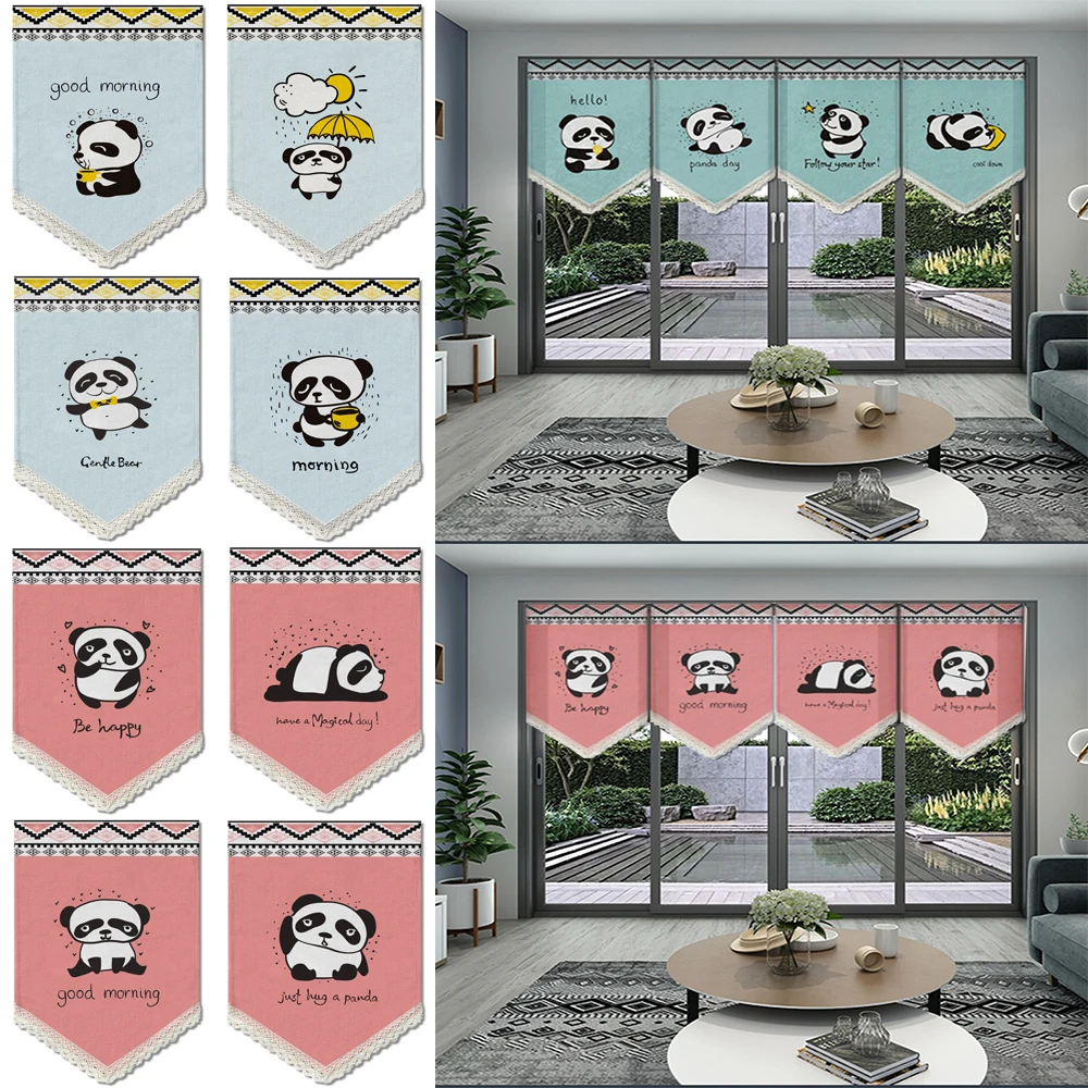 Японский подвесной занавес полузанавес lucky Panda Fengshui декоративная кухонная