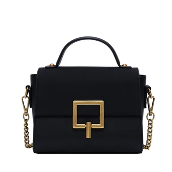 

Crossbody Bags For Women PU Leather Shoulder Messenger Chain Metal Button Tote Bag Purses Designer Handbags Luxury High Quality