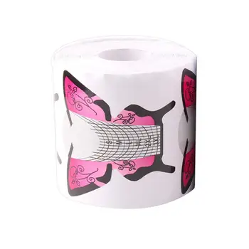 

1 Roll Nail Art Paper Tray Nails Extension Stylish Gel Nail Guide Stickers Nail Forms Butterfly Shaped Nail Tips 300PCS Paper