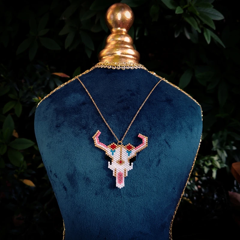 Fairywoo Ethnic Bull Necklace Handmade Wholesale New Style Hot Selling Stainless Steel Necklaces Muyuki Bead Religious Jewelry | Украшения