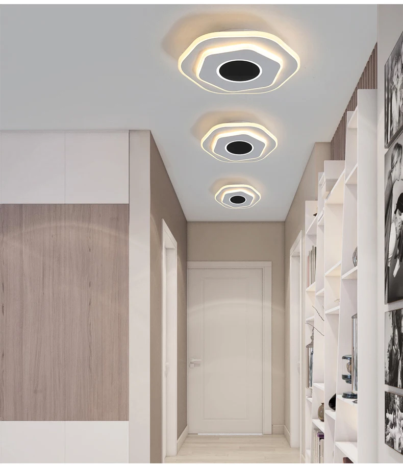 Modern Led Ceiling Lamp Luster Black and White Led Ceiling Lamp for livingroom Lights Hallway Balcony Lights Fixtures